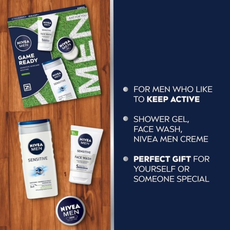 Nivea Men Game Ready Gift Set 3 Products - Men's Skincare Gift Set with Shower