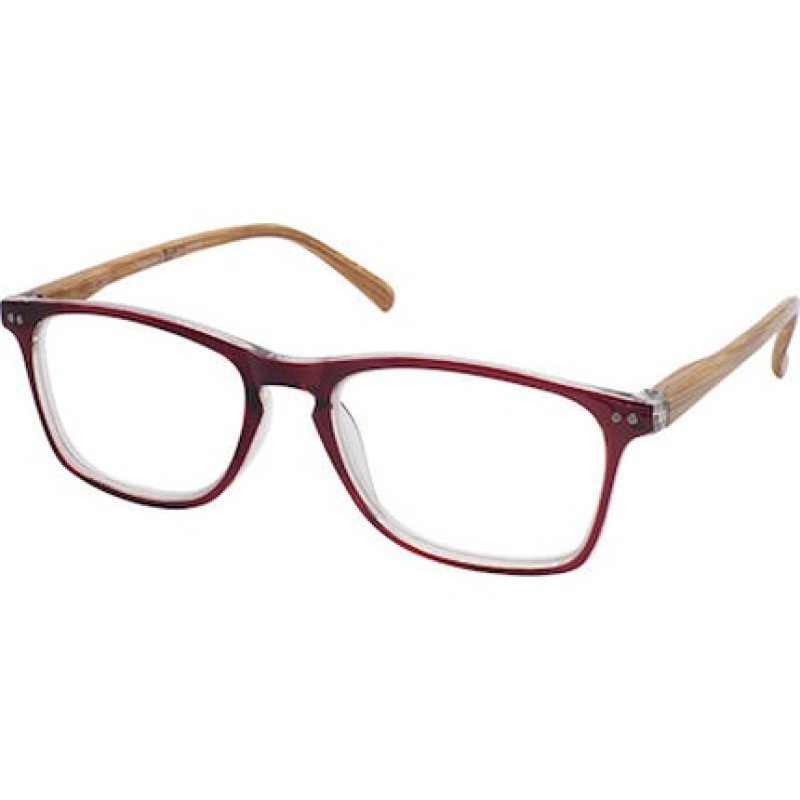 Eyelead E213 Reading Glasses In Burgundy With Wooden Temples