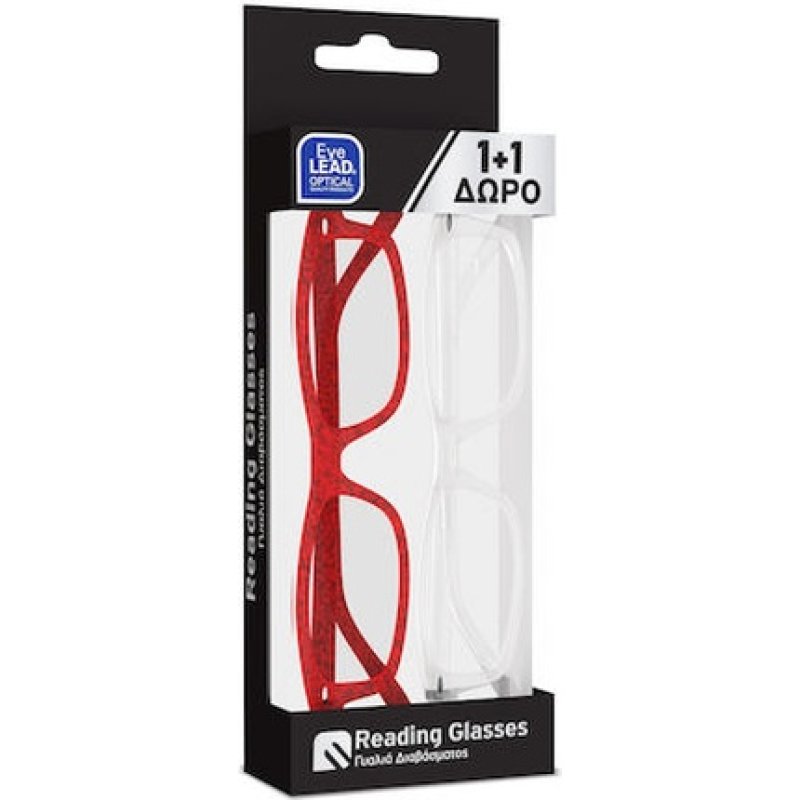 Eyelead Glasses For Presbyopia Unisex 11 Red Transparent 350 2 Pieces
