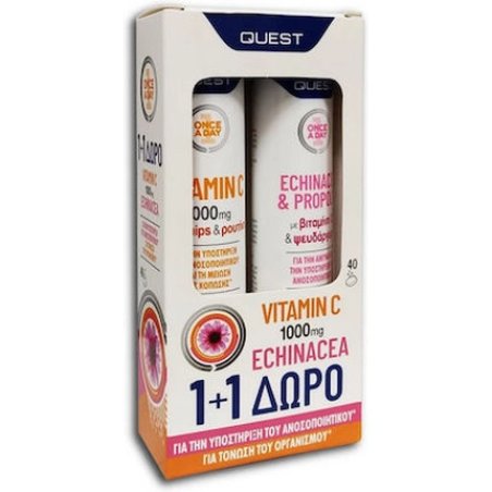 Quest Promo Pack Vitamin C 1000mg With Echinacea And Propolis - 20 Effervescent Tablets, 11 Gift