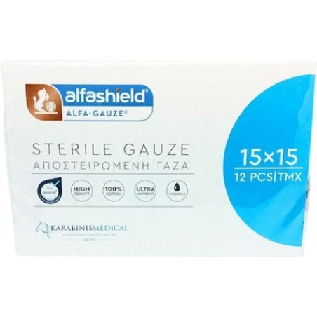 Karabinis Medical Alfashield Sterile Gauzes 15cm X 15cm 6 Pieces