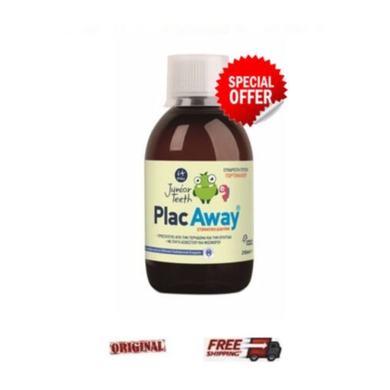 Plac Away Junior Teeth Mouthwash Oral Solution Orange Flavor 250ml