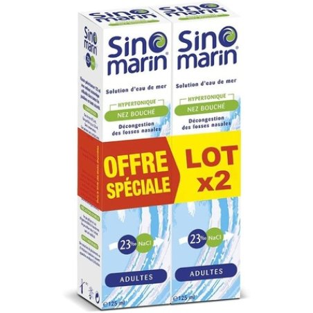 Sinomarin Adult Nasal Solution Natural Decongestant 2x125ml - Pack of 2