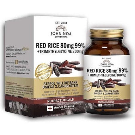 John Noa Liposomal Red Rice 80mg - 30 Plant Capsules For Cardiovascular Health Support