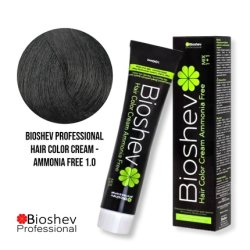 Bioshev Professional Hair Color Cream Ammonia Free 100ml - 1.0 / Black