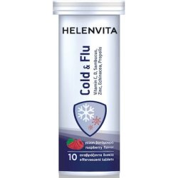 Helenvita Vitamin Cold Flu Dietary Supplement With Raspberry Flavor - 10 Effervescent Tablets