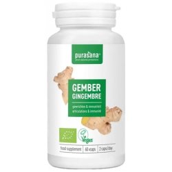 Purasana Organic Ginger Dietary Supplement 60 Capsules