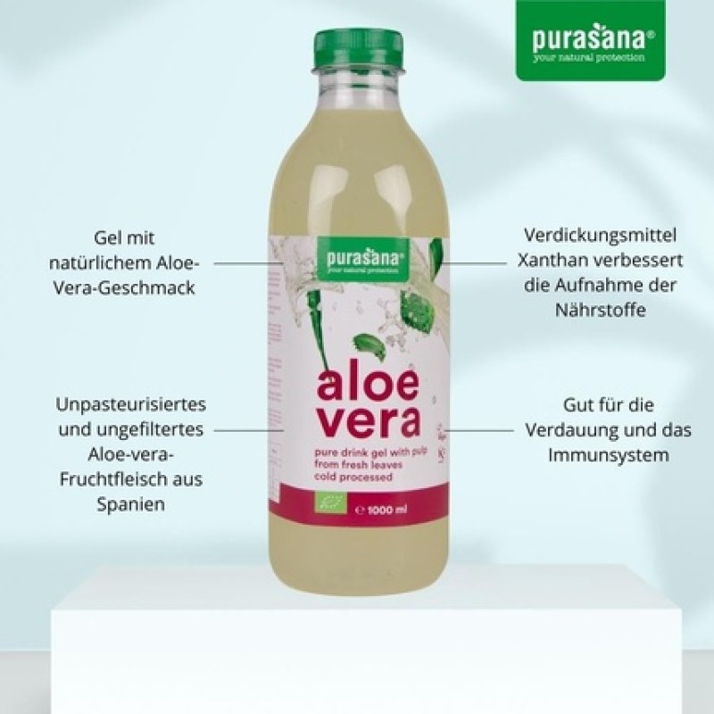 Aloe Vera Juice Gel 99.3% Pure Cold Gel 1 Liter Purasana
