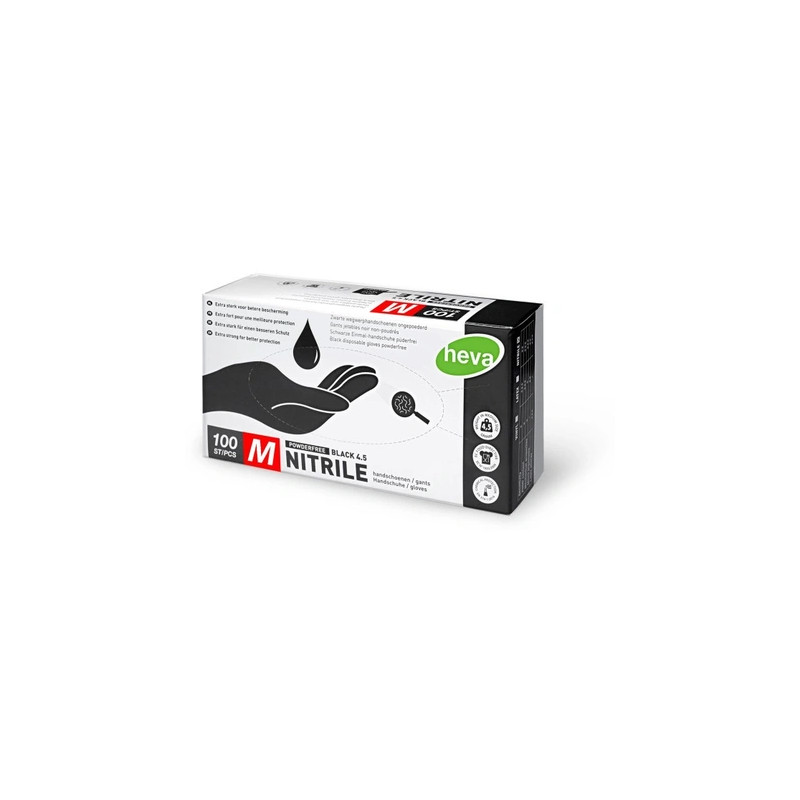 Shophair 100 Black Nitrile Gloves Size M