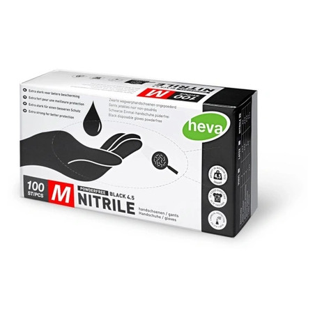Shophair 100 Black Nitrile Gloves Size M