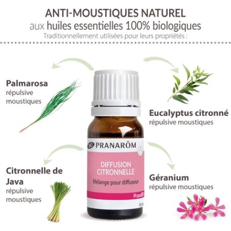 Pranarom Pranabb Citronella Diffusion Blend with 100% Organic Essential Oils