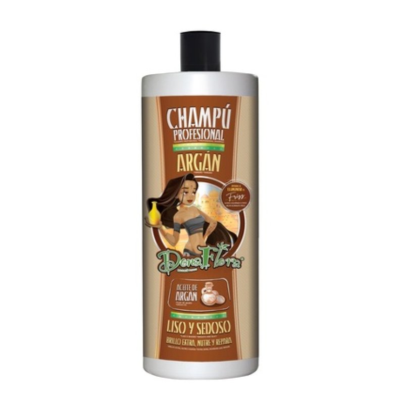 Dona Flora Smooth and Silky Argan Shampoo Intensive Moisture Soft Hair Gentle Scent Dermatologically Tested 1000ml