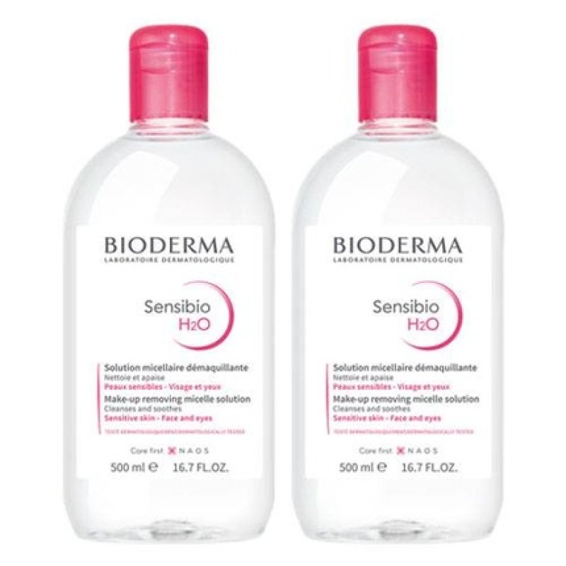Bioderma Sensibio H2o Micellar Solution 2x500ml - Gentle Cleansing For Sensitive Skin