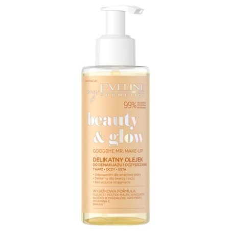 EVELINE Beauty & Glow Gentle Vegan Makeup Remover Oil with Antioxidant Properties 145ml