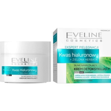 Eveline Skin Care Expert Hyaluronic Acid and Green Tea Face Cream Day/Night 50ml