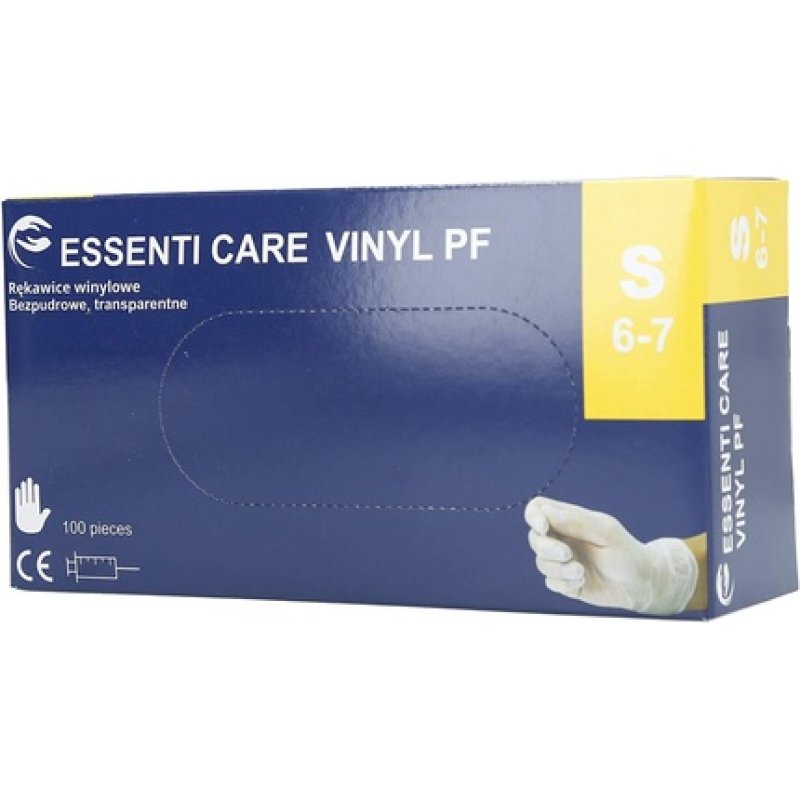 POWDER-FREE VINYL GLOVES S 100 PCS