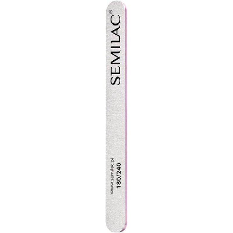 Semilac Straight Nail File 180/240 for Manicure and Pedicure - Smooths Natural and Acrylic Nails