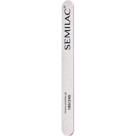 Semilac Straight Nail File 180/240 for Manicure and Pedicure - Smooths Natural and Acrylic Nails