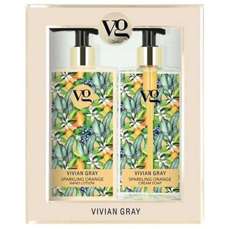 Vivian Gray Sparkling Orange Cream Soap And Hand Lotion Cosmetic Set