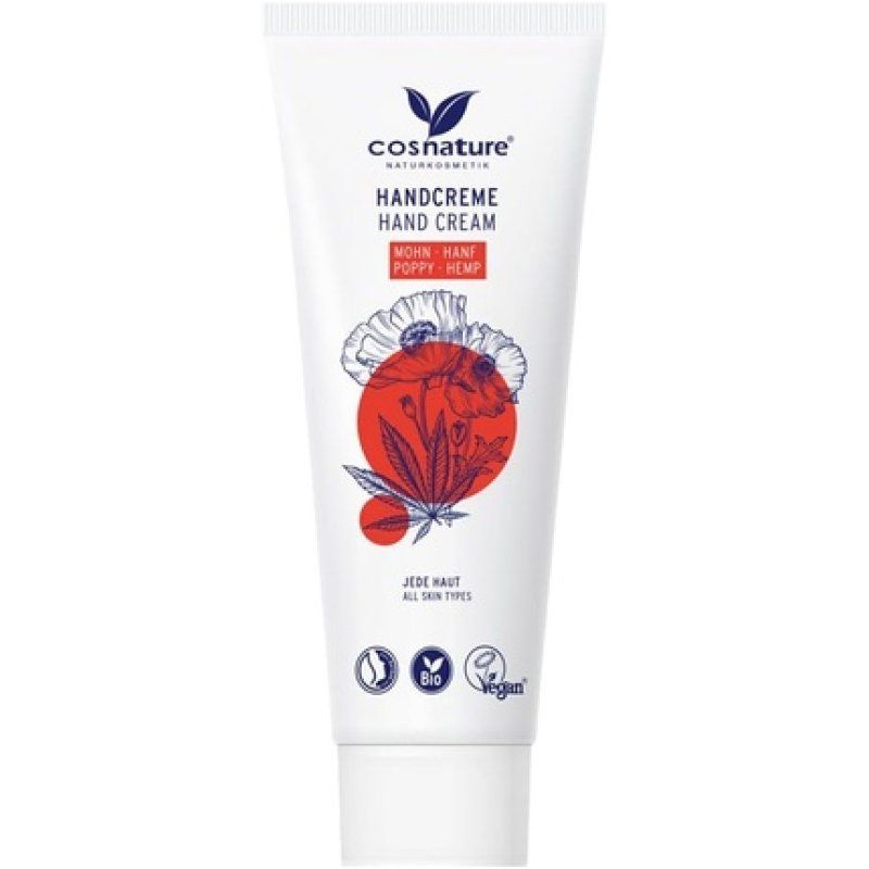 Cosnature Hand Cream Poppy & Hemp - Moisturizing Hand Cream