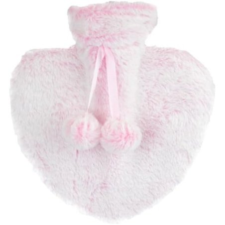 Follow That Dream Plush Faux Fur Heart 800ml Hot Water Bottle Pink