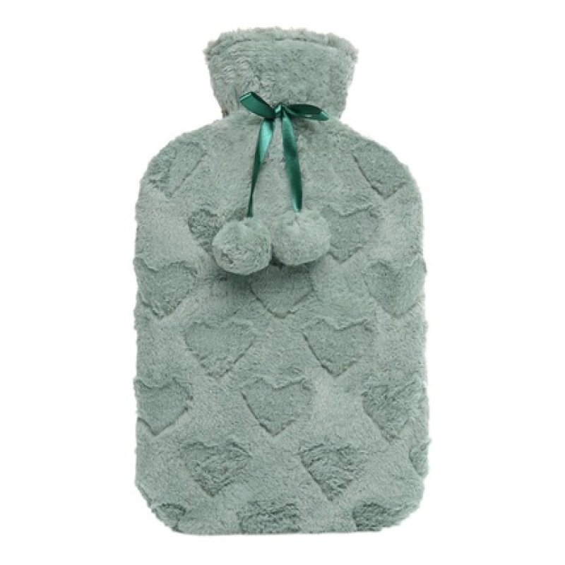 Ks Brands Embossed Hearts Hot Water Bottle 2 Litre Turquoise