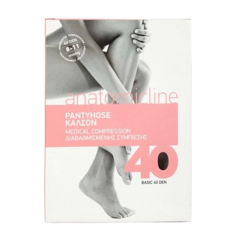 Anatomic Line 1041 Tights - 40 Denier, 8-11 Mmhg, Black, Large