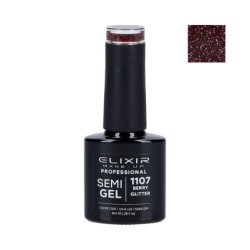 Elixir Hybrid Nail Polish 1107 Berry Glitter 8ml