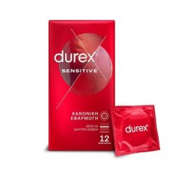 Durex Sensitive Thin Condoms For Greater Sensitivity, 12 Pieces