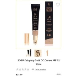 SOSU Dripping Gold Luxury Tanning CC Me In Foundation SPF 45 02 Fair