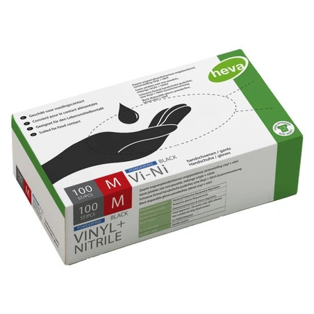 Shophair 100 Black Vinyl Gloves Size M