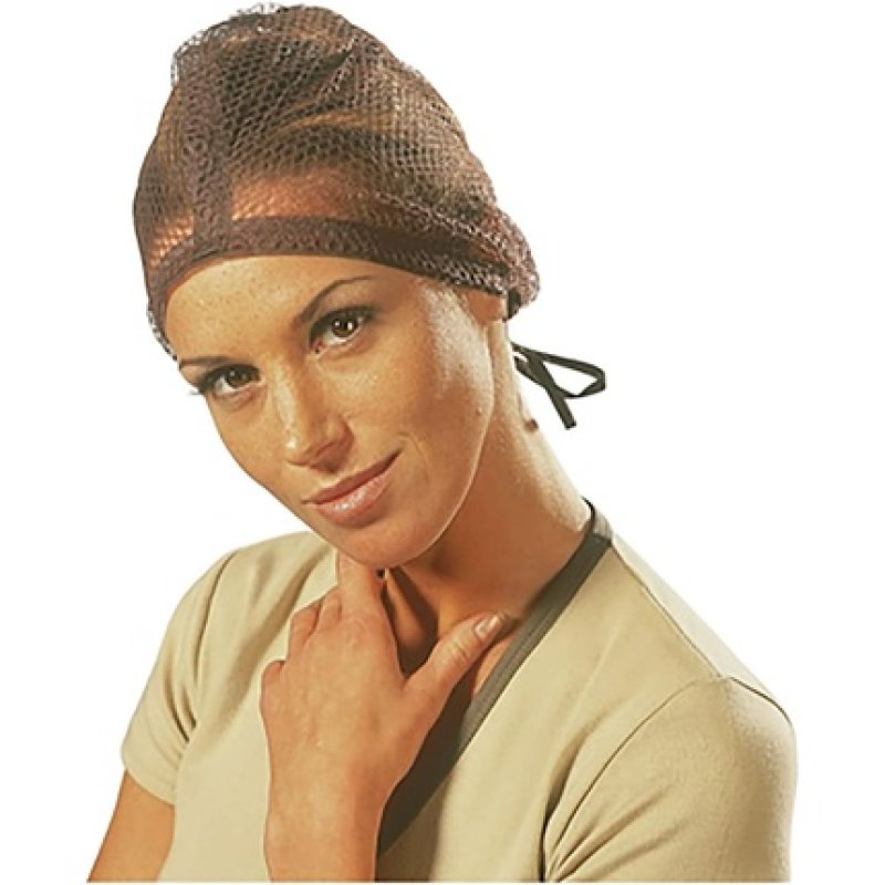 SIBEL Large Fitted Tie Hair Night Setting Net Brown