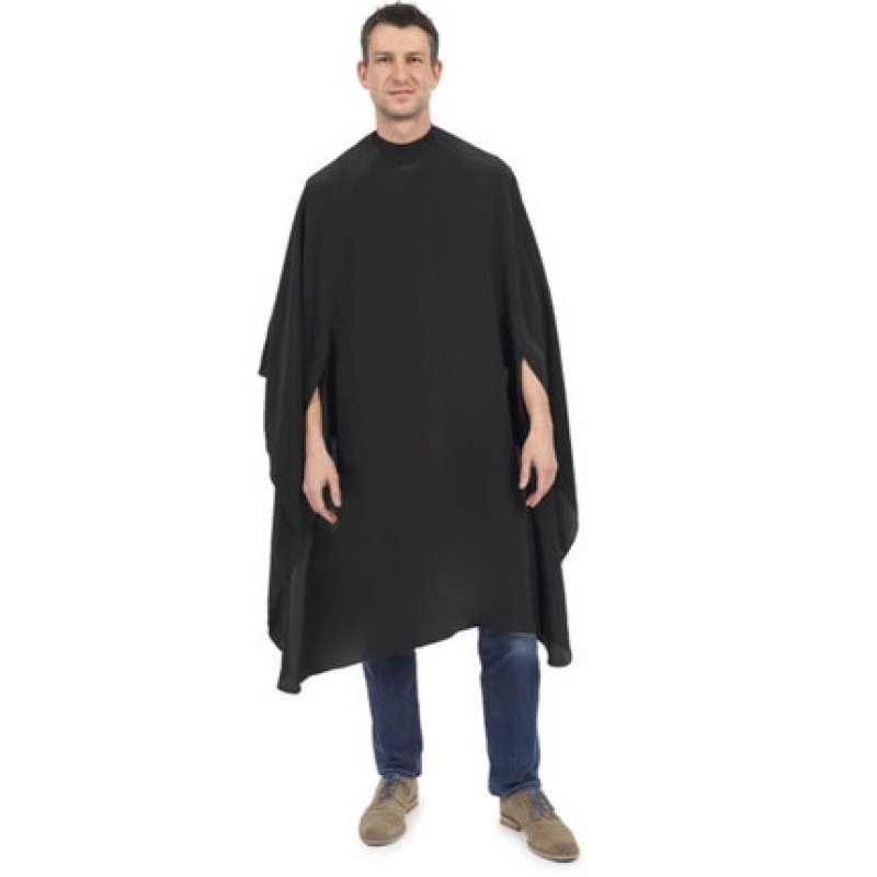 Barburys Hairdressing Cape Without Sleeves with Hook Fastening - Black