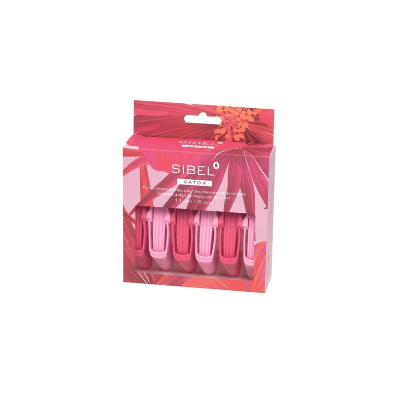 Sibel Sib Crocodile Hair Clip Hibiscus Pink