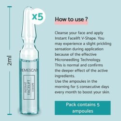 Remescar Instant Facelift V-Shape 5 Ampoules - Recontouring the Face - Microneedling Technology Peptides and Deep-Sea