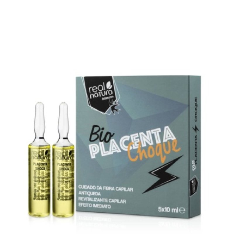 Real Natura Bio Placenta Shock Ampoules 5x10ml - Professional Hair Care