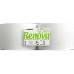 Renova Green Multipurpose Rolls 350m White Paper 2 Ply Ecolabel Certified