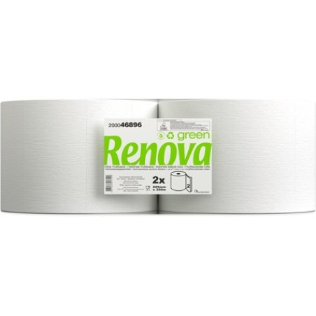 Renova Green Multipurpose Rolls 350m White Paper 2 Ply Ecolabel Certified