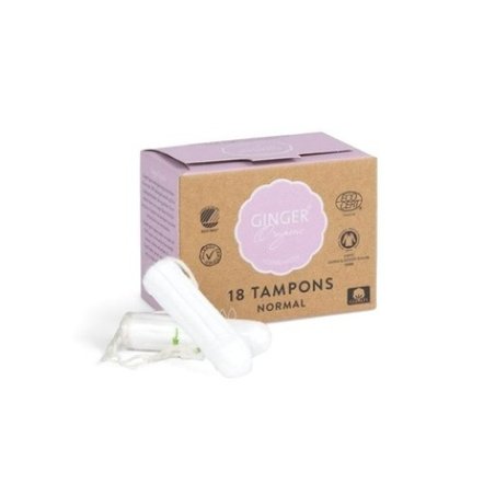 Ginger Organic Tampons Without Applicator Normal 18 Count