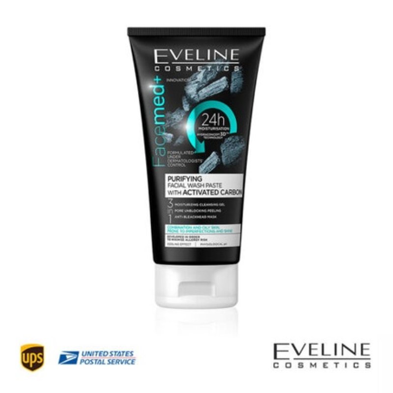 Eveline Facemed Purifying Facial Wash Paste with Activated Carbon 150ml