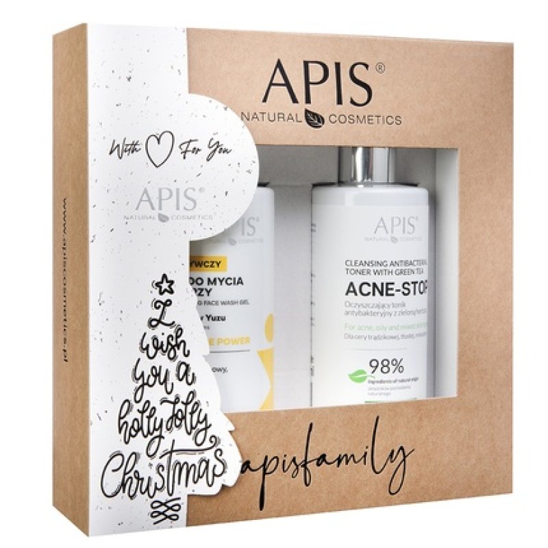 Apisset Ceramide Power Nourishing Face Wash Gel And Acne-Stop Cleansing Toner With Green Tea Set - 300ml Each