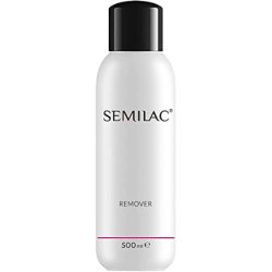 Semilac Remover Nail Polish Remover 500ml with Acetone and Lanolin for Hybrid Polish - Dermatologically Tested