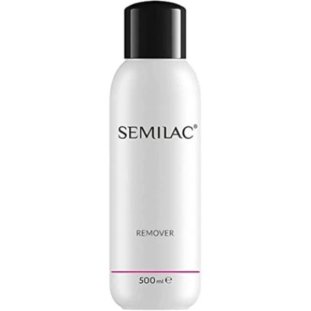Semilac Remover Nail Polish Remover 500ml with Acetone and Lanolin for Hybrid Polish - Dermatologically Tested