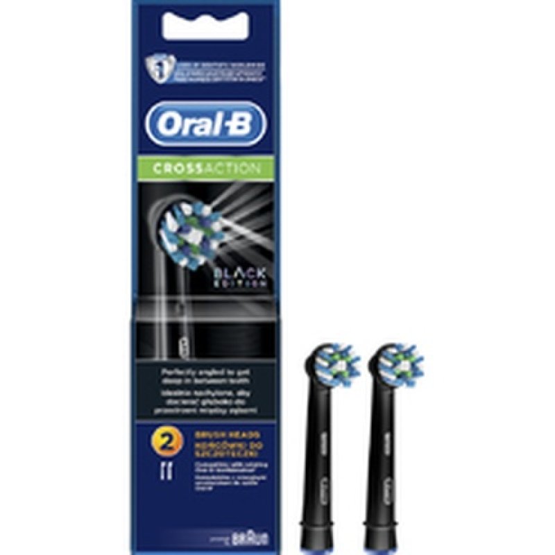 Oral B Cross Action Eb50 Black Replacement Brush Heads
