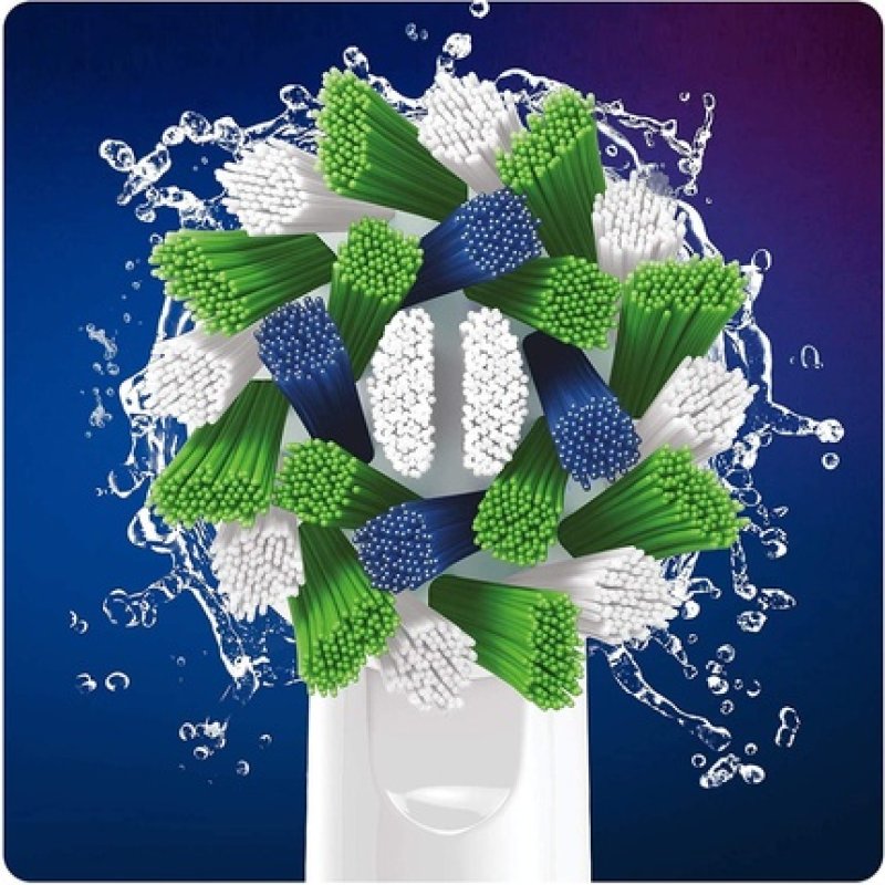 Oral-B CrossAction Replacement Brush Heads with CleanMaximiser Bristles for Holistic Oral Cleaning - Pack of 10
