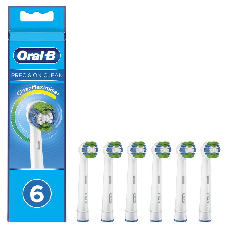 Oral-B Precision Clean 80339356 toothbrush head 6 pc(s) Blue, White