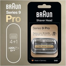 Braun 94M Silver Electric Shaver Replacement Head Compatible with Series 9 Pro for Men