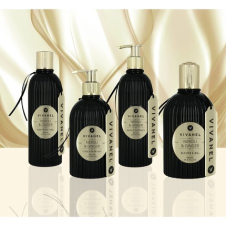 Vivanel 8063 Soap Dispenser With Neroli & Ginger Cream Soap, Black/Gold 350