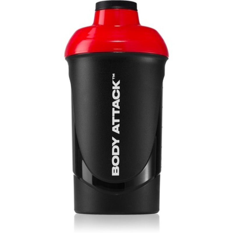 Body Attack Shaker Black-Red 600 ml - BPA-free