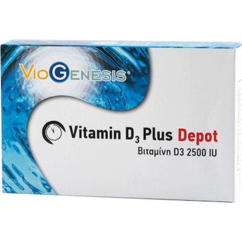 Viogenesis Vitamin D3 Plus Depot 2500iu Dietary Supplement D3 90 Tablets